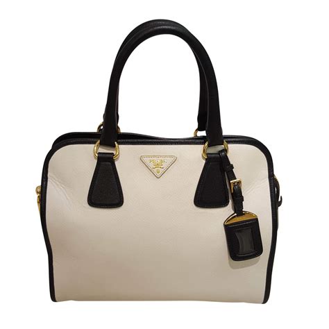 prada black and white bags|Prada black tote handbags.